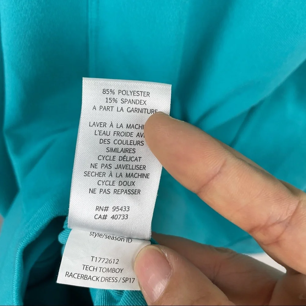 Toad & Co.Tech Tomboy Racerback teal dress with build in bra Small - Picture 5 of 8